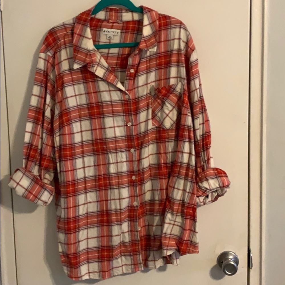 Ava & Viv Red Flannel Shirt